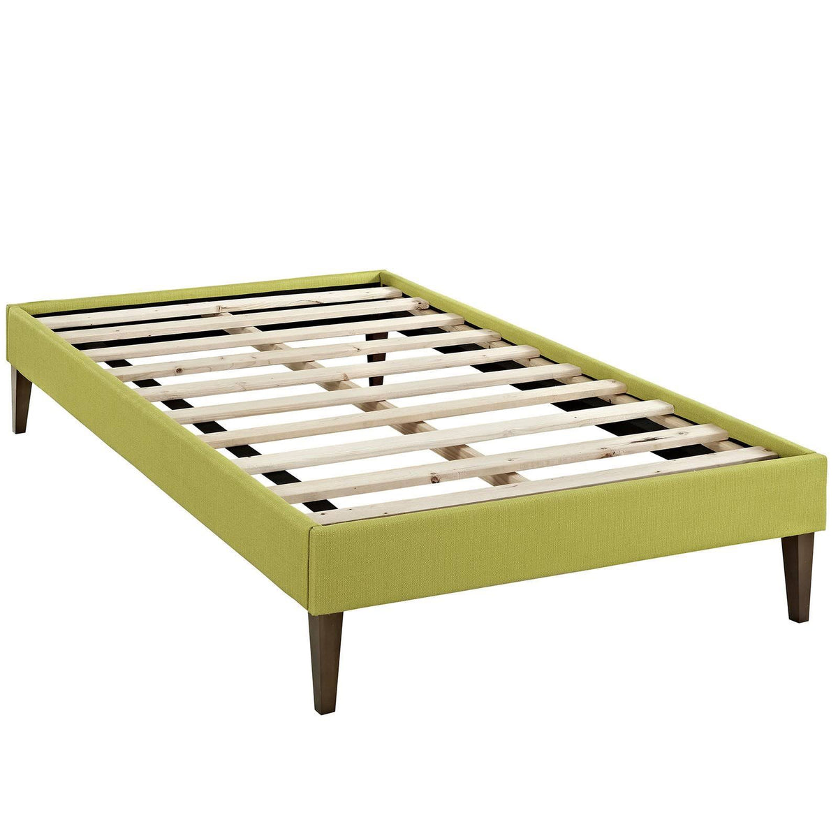 Twin Fabric Bed Frame with Squared Tapered Legs, Light Gray K8997