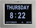 Satin Silver LED-Backlit Wall Clock U248