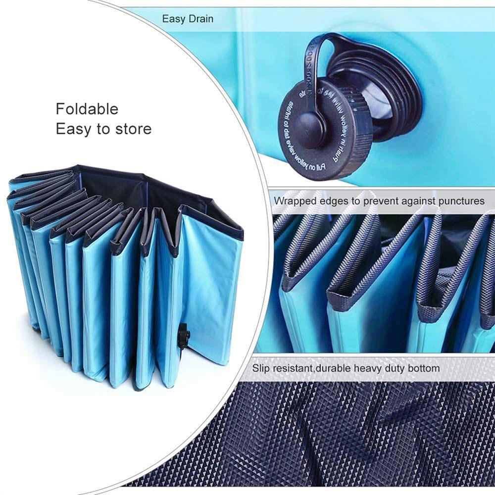 Blue L (63") Foldable PVC Pet Dog Pool E11267