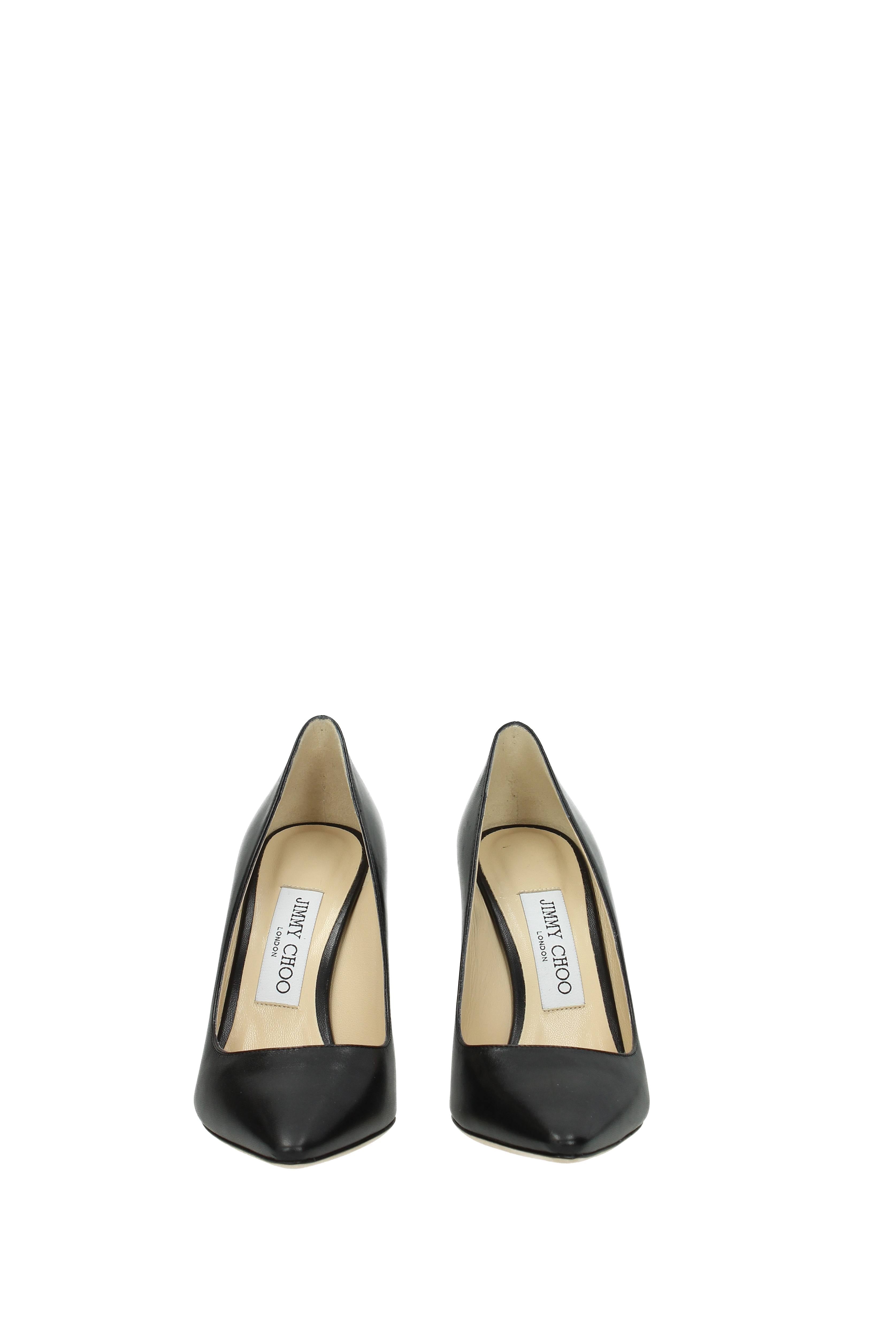Black Leather Pump C7678