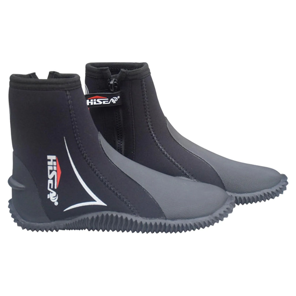 5mm Neoprene Scuba Diving Booties Wetsuit Boots Water Sports Unisex Anti Slip Rubber Sole Swim Surf for Wakeboarding Diving Kayaking Fishing 24.5-25 X1221