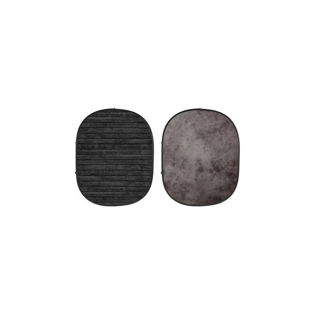5x7 Collapsible Backdrop, Light Gray/Dark Planks F832869