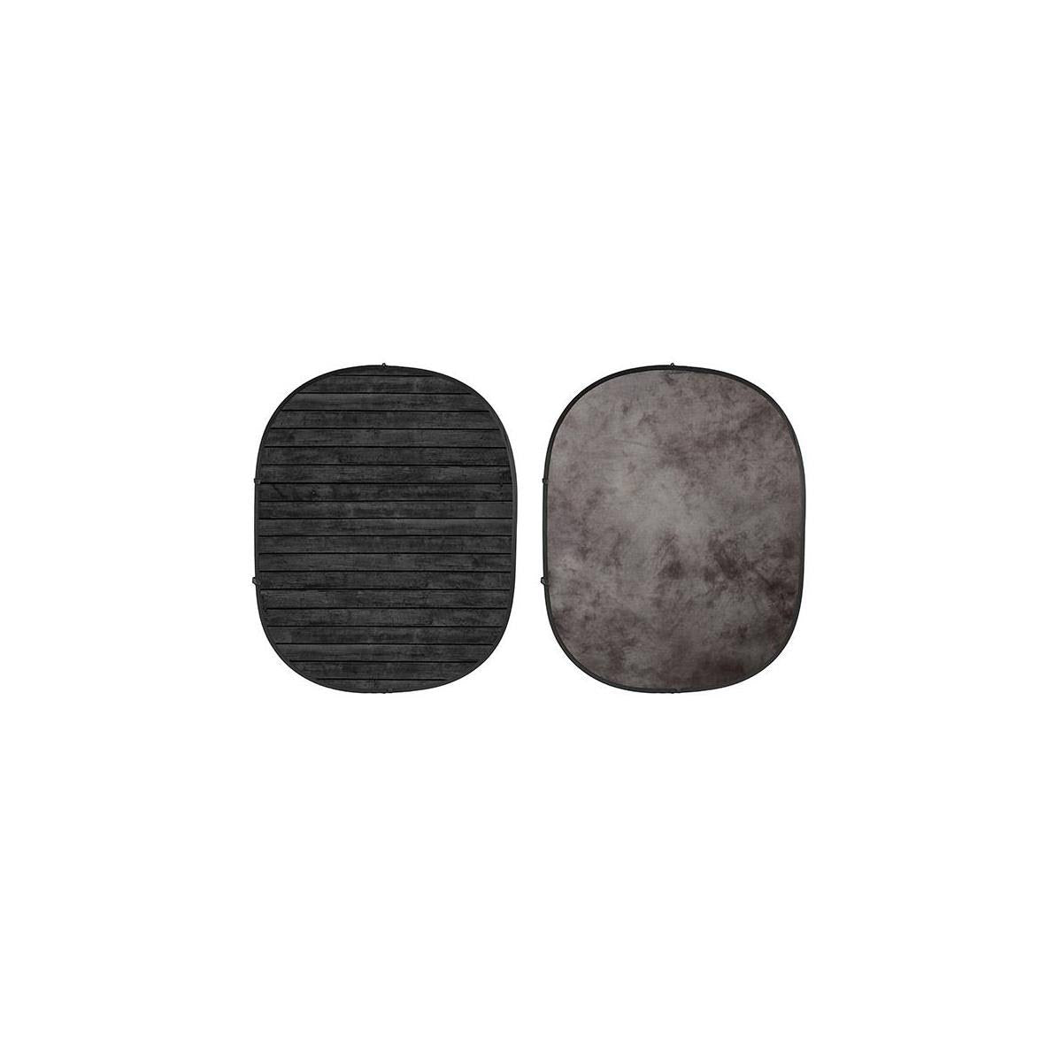 5x7 Collapsible Backdrop, Light Gray/Dark Planks F832869