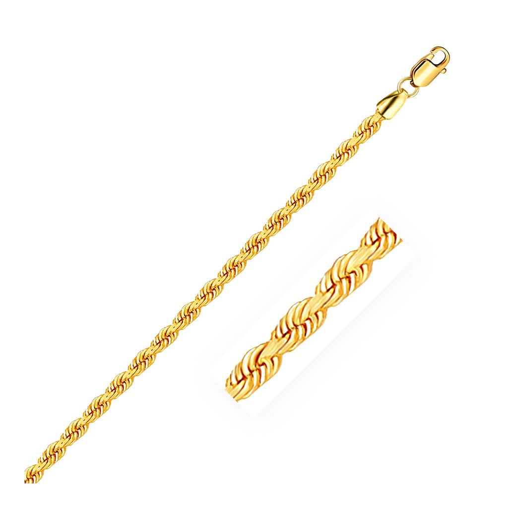 14k Yellow Gold Solid Rope Chain 30 in K4186