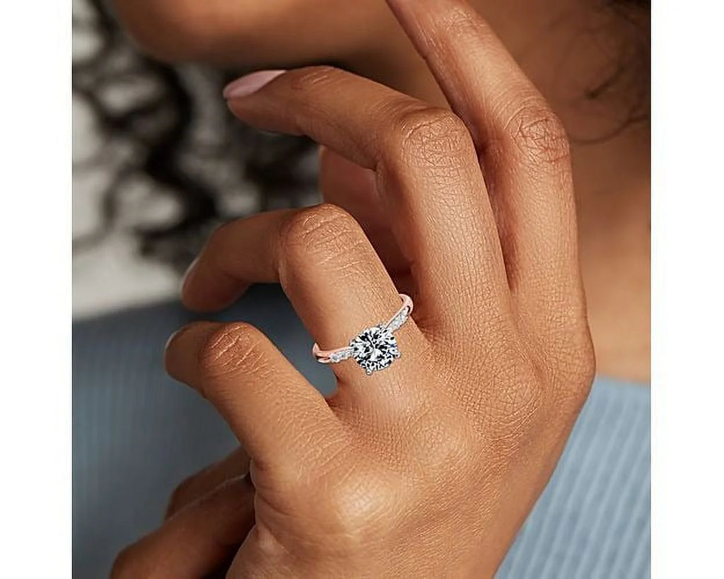 14K Rose Gold Solitaire Diamond Ring Y3729