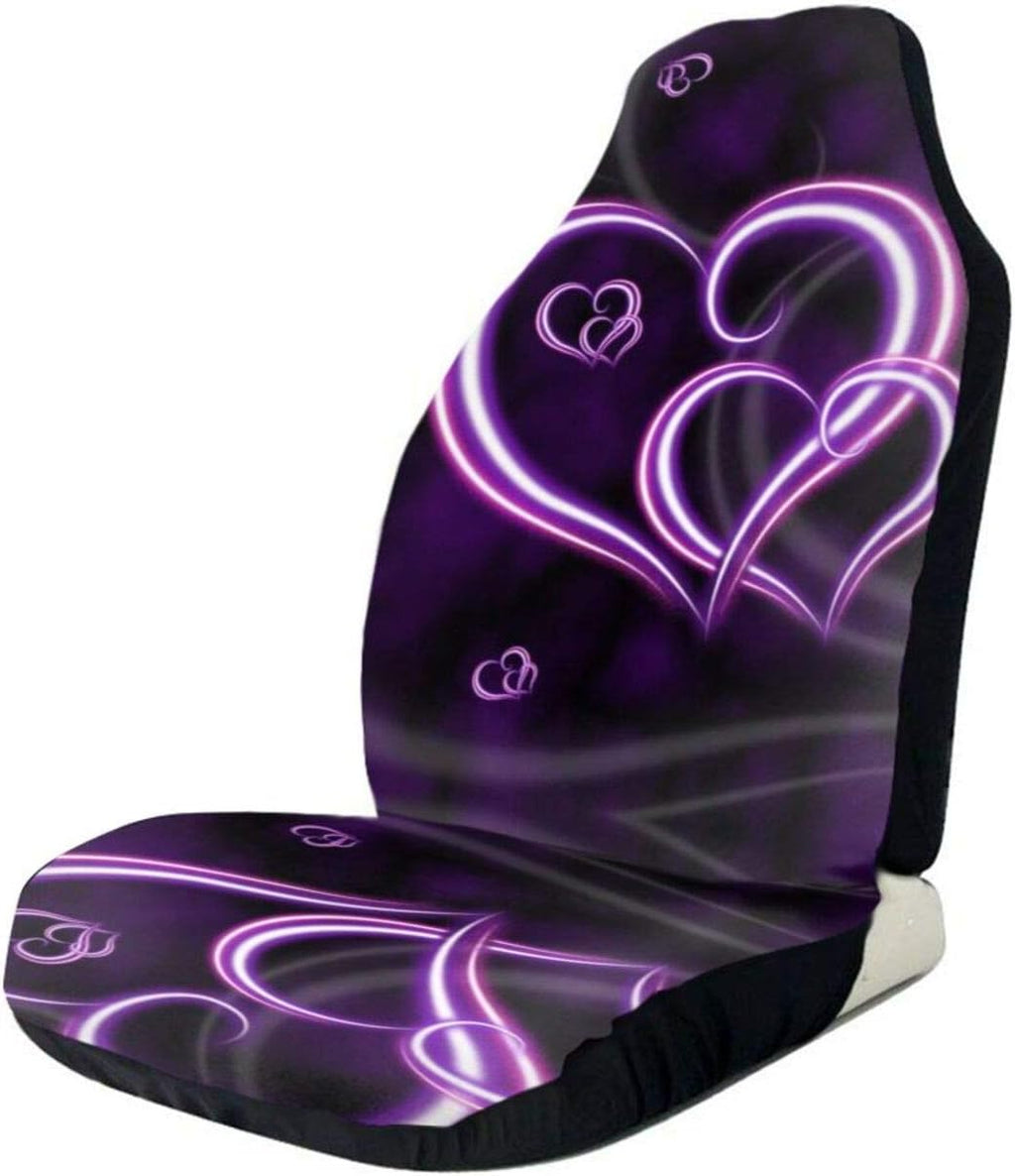 Purple Hearts Printed Bucket Front Auto Seat Covers P25425
