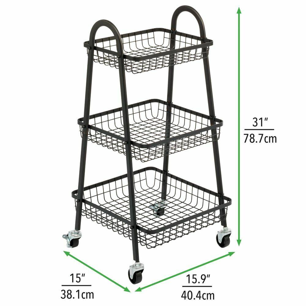 3 Tier Metal Storage Cart F217