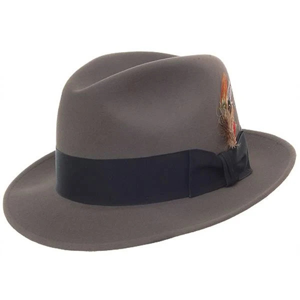 Size 7 Caribou Fur Felt Fedora Hat E7773