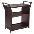 Brown Wicker Bar Cart P76387