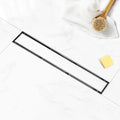 Linear Shower Drain 24 inch with Tile Insert 2-in-1 Panel, Brushed 304 Stainless Steel, Pack of 2 Y71964