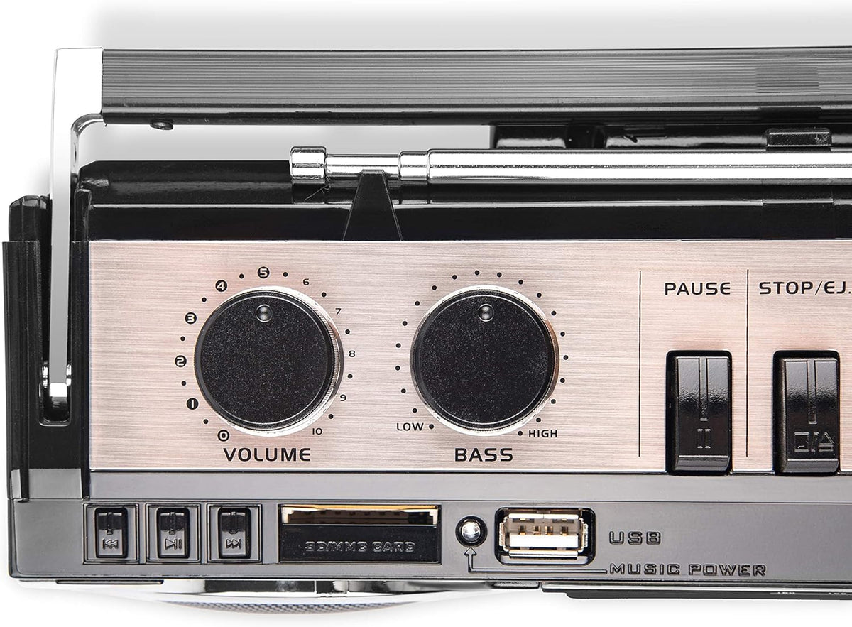 Black Pack of 2 Cassette Boombox with Radio X32759