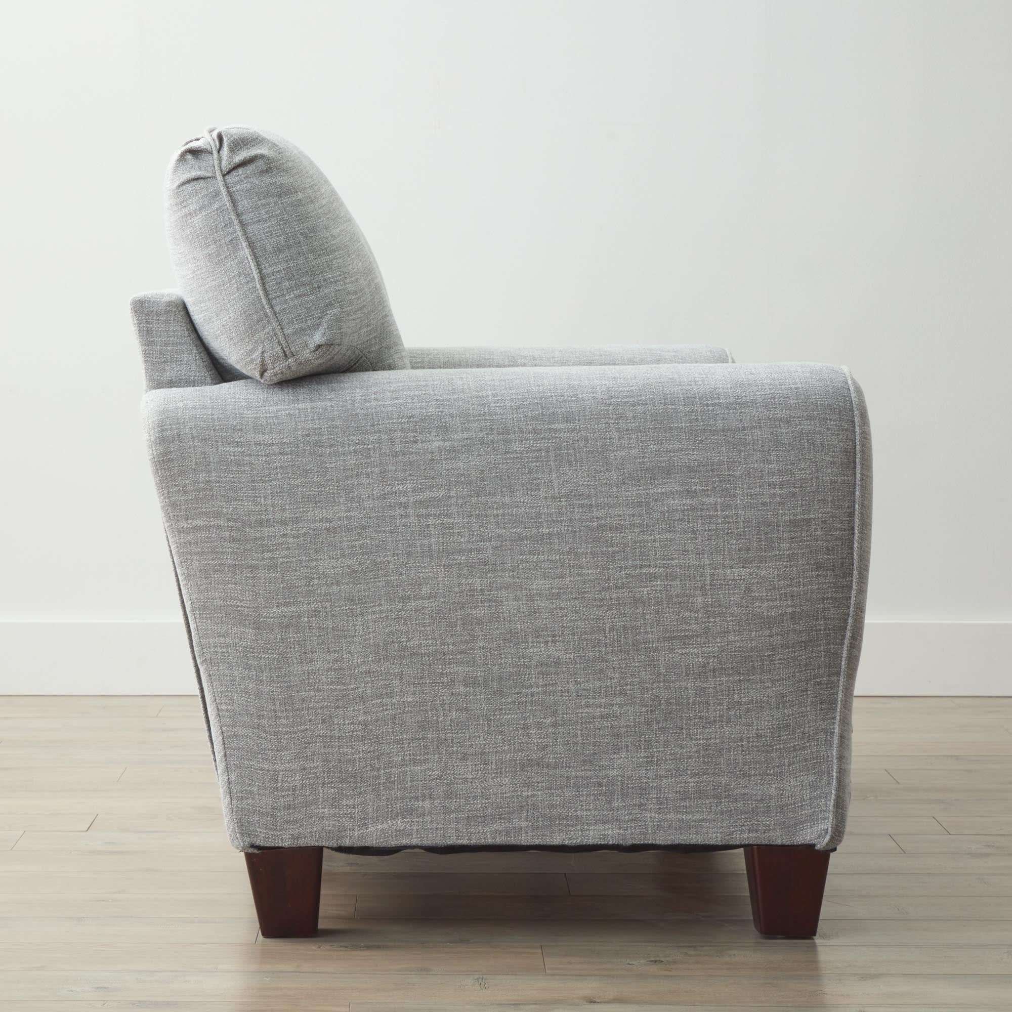 Light Gray Rolled Arm Fabric Sofa I56689