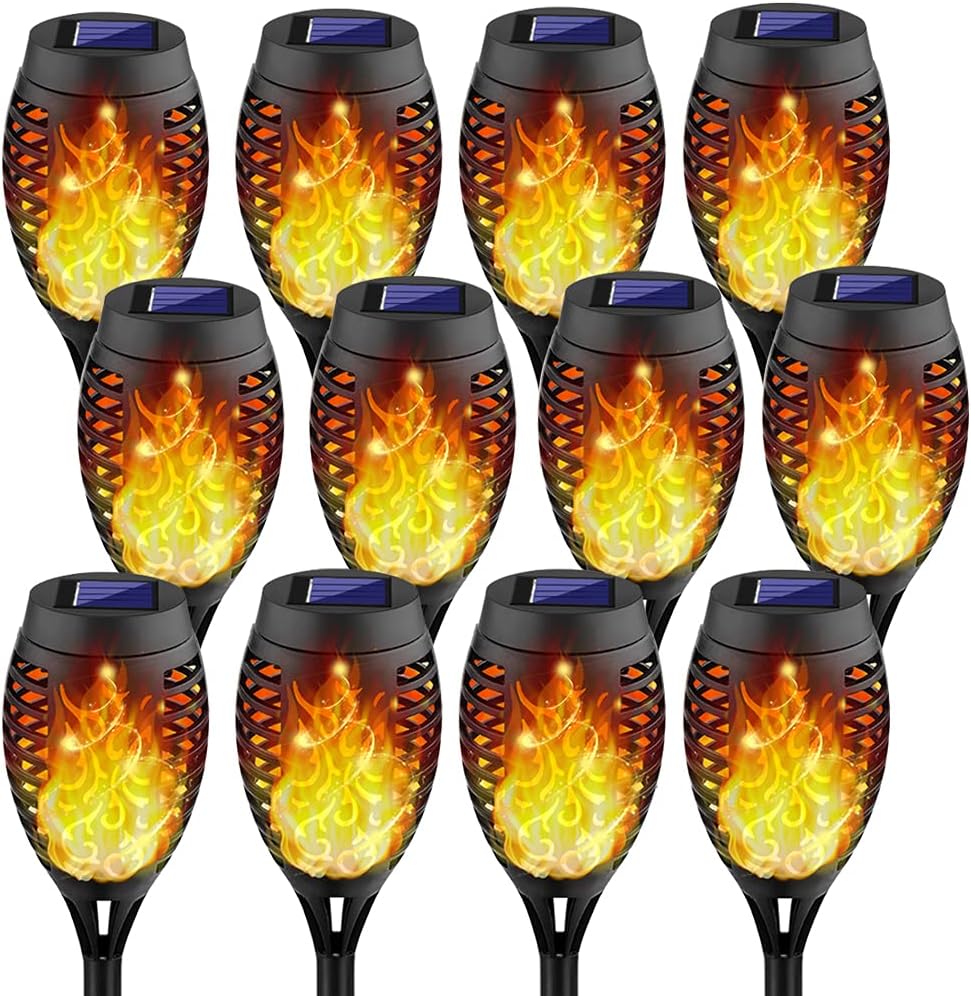 8Pack Solar Torch Light with Flickering Flame F365