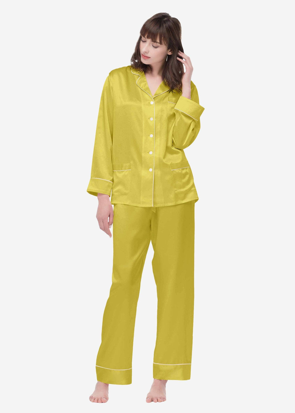 XXL Pure Silk Pjs Zinnia Yellow Z8872