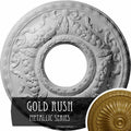 22 1/8 inchod x 7 1/4 inchid x 1 3/4 inchp Hand-Painted Gold Ceiling Medallion A144329