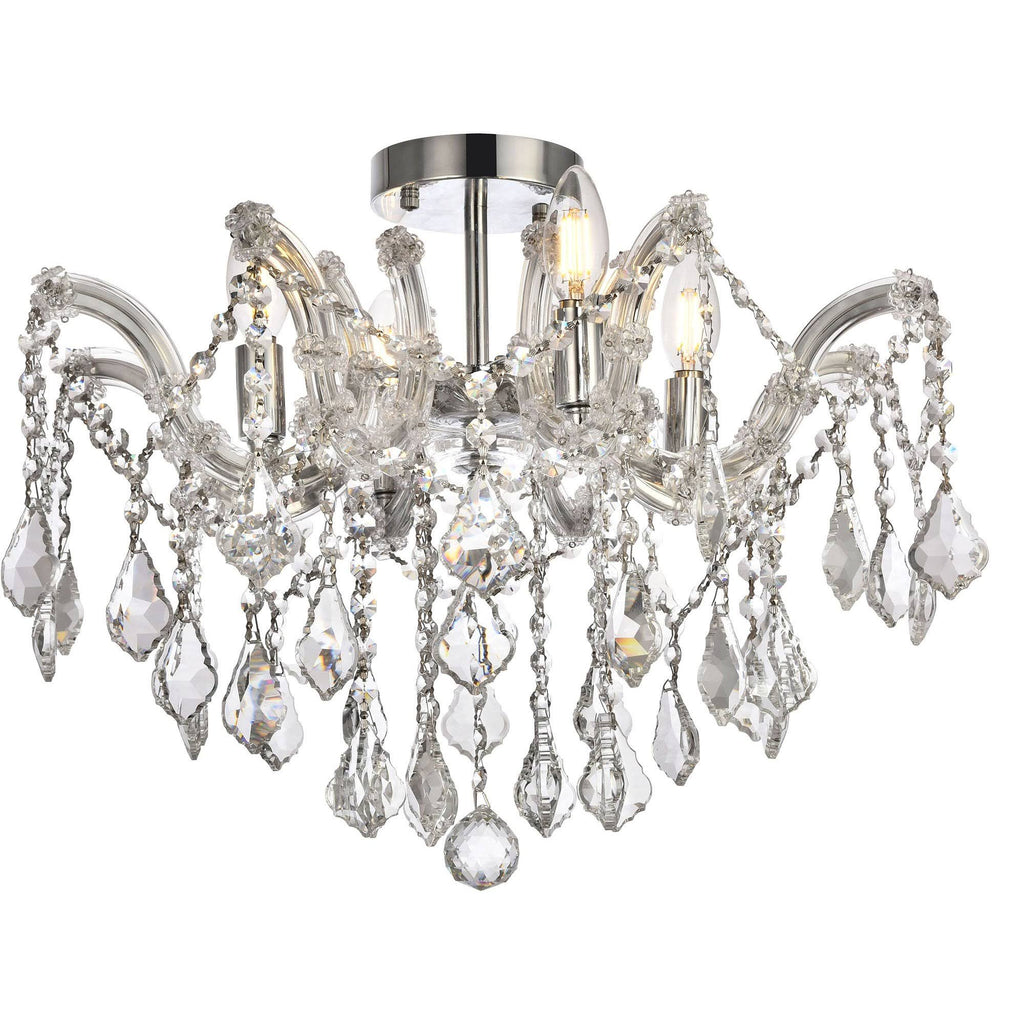 4 Light Chrome Flush Mount Crystal I548714