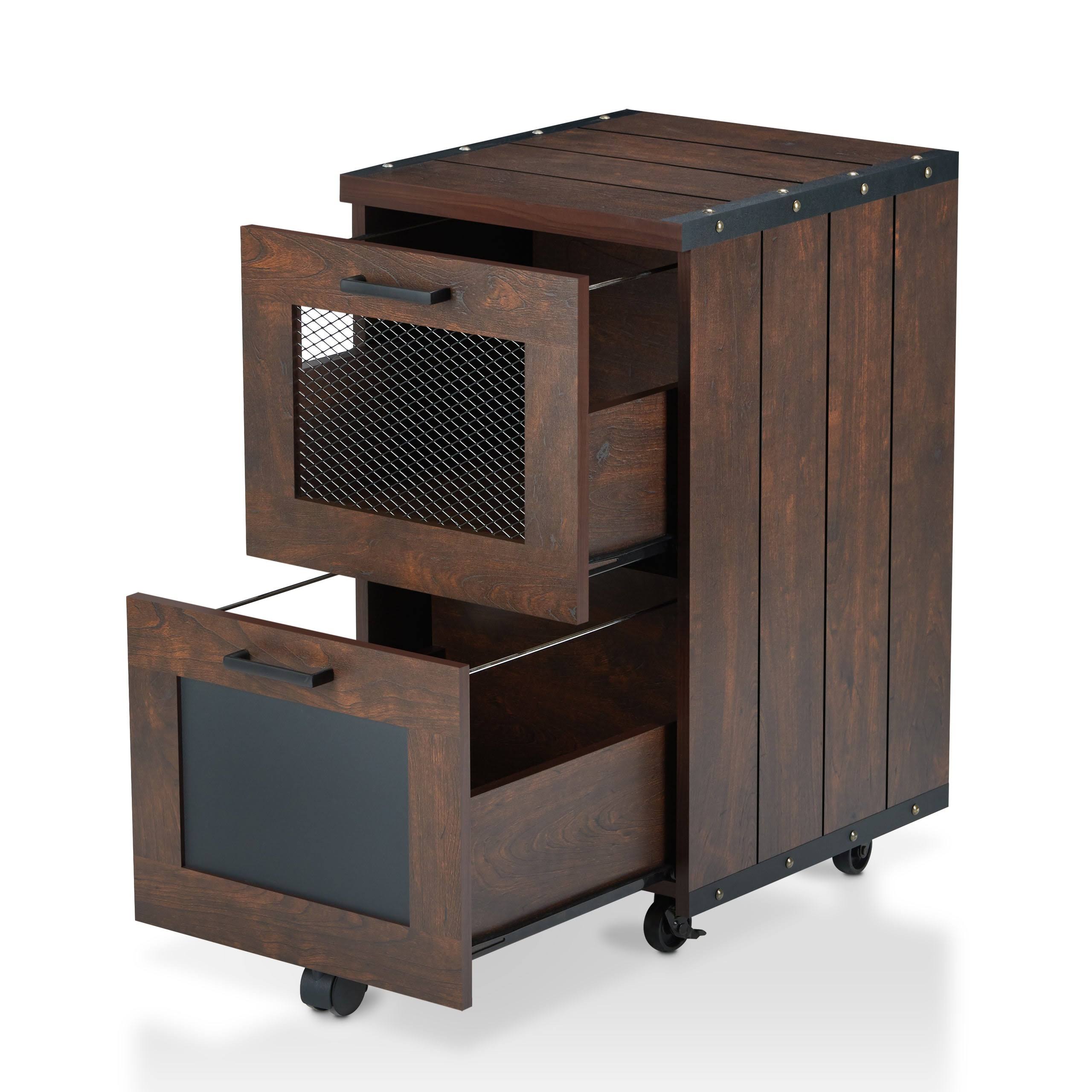 Rustic Walnut 2-Drawer File Cabinet R9432