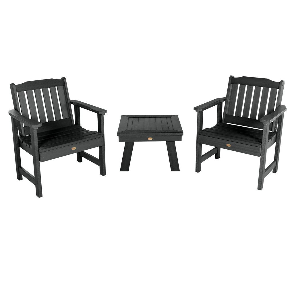 Black 3-Piece Plastic Patio Conversation Set P964