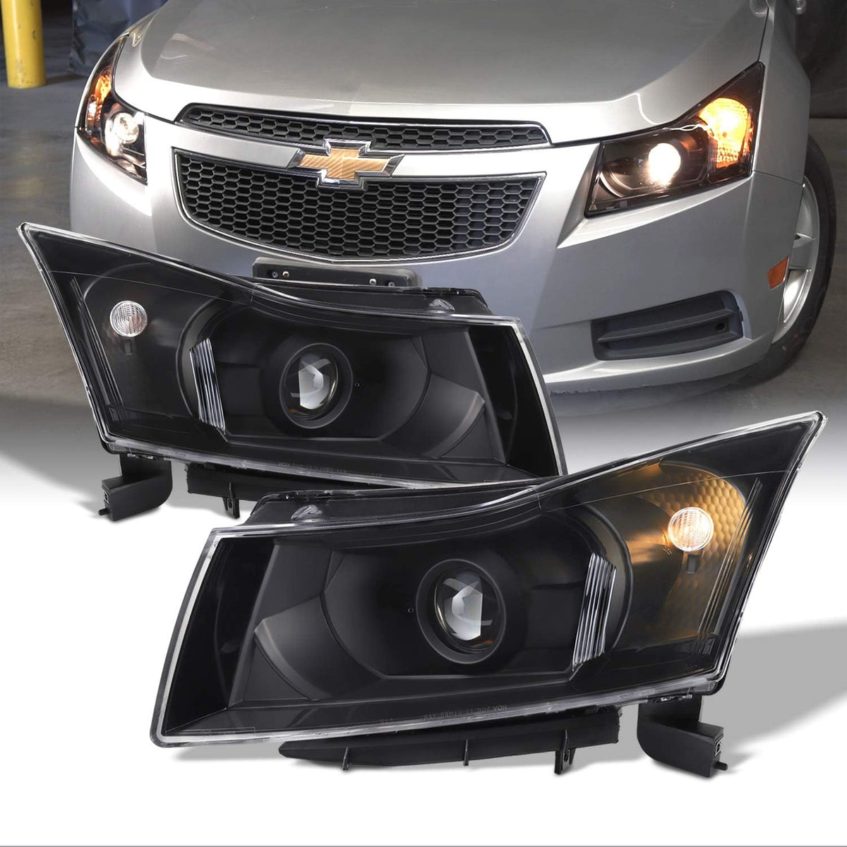 Black Projector Headlights for Chevy Cruze T57373
