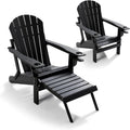 Blue Folding Adirondack Chair with Ottoman E3866