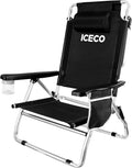5-Position Folding Aluminium Camping Chair with Cup Holder Storage Bag M86496