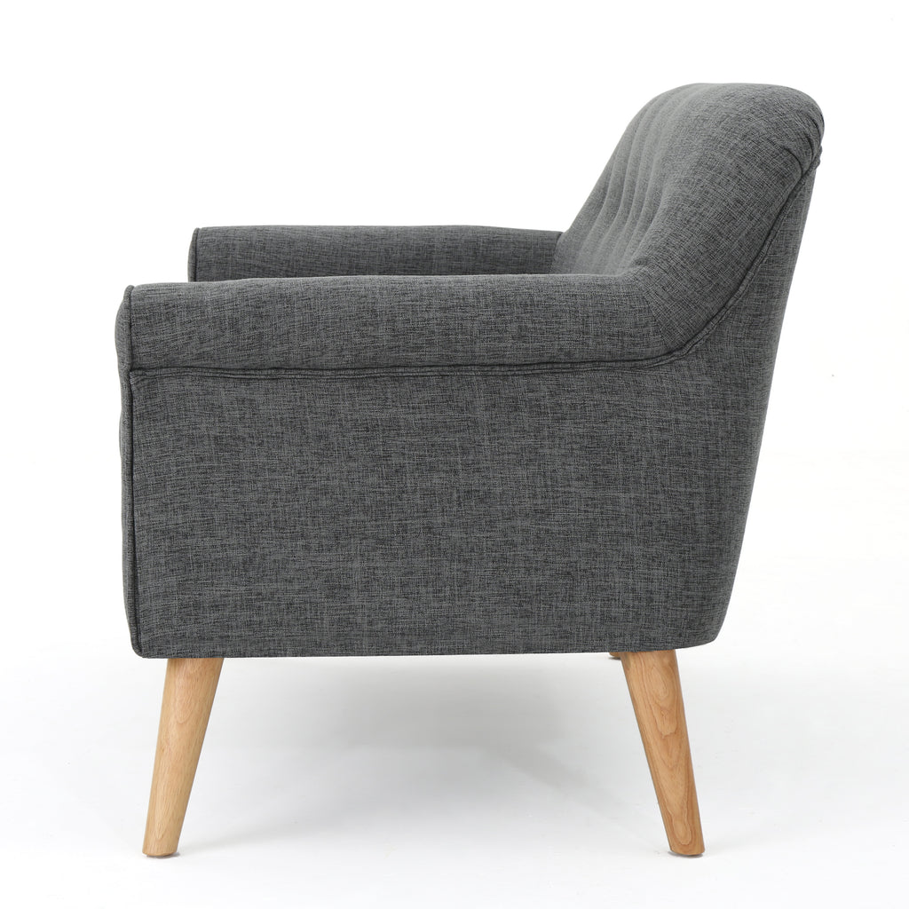 Gray Fabric Button Tufted Loveseat Z171590
