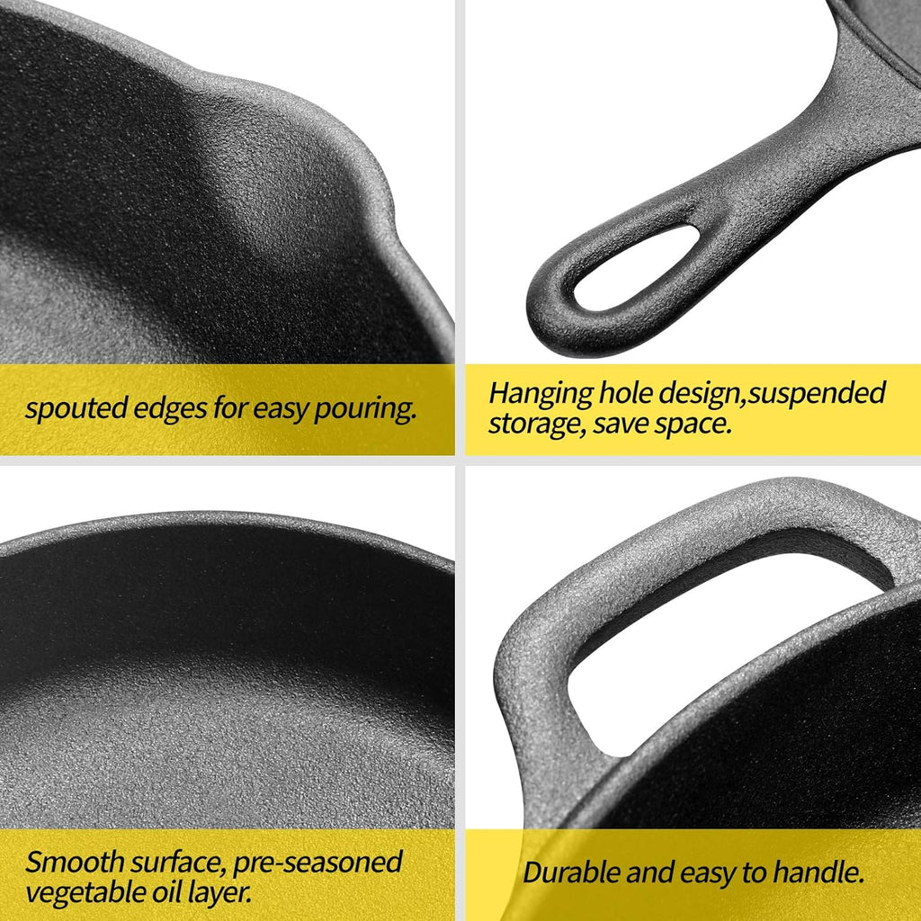 Pre-Seasoned Cast Iron 15 Dual Handle Frying Pan F8976
