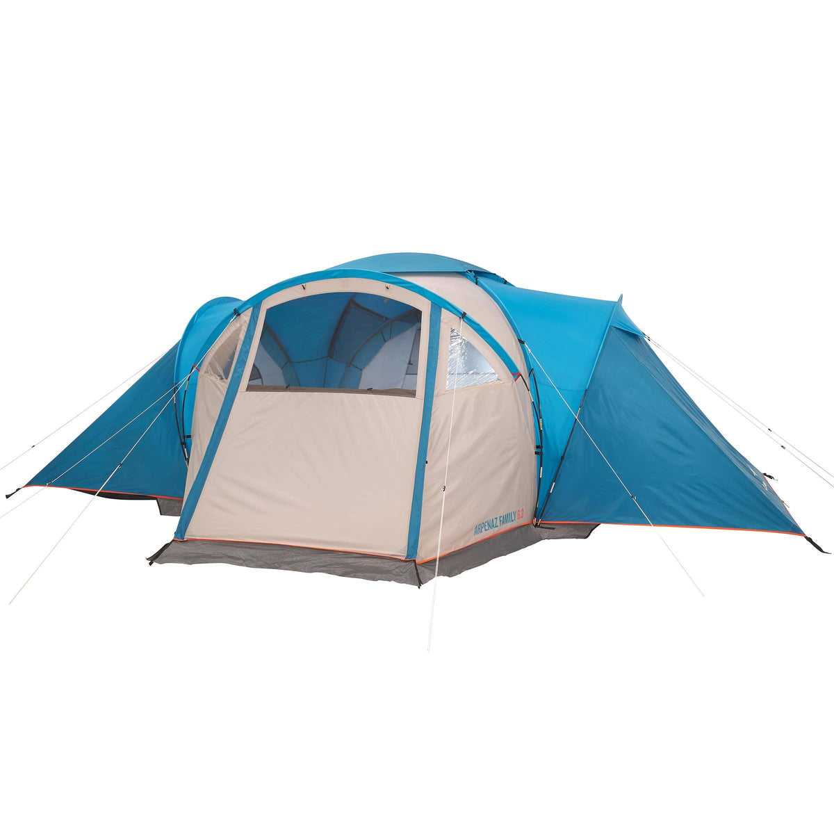 6 Persons 3 Rooms Arched Camping Tent in Blue K82643