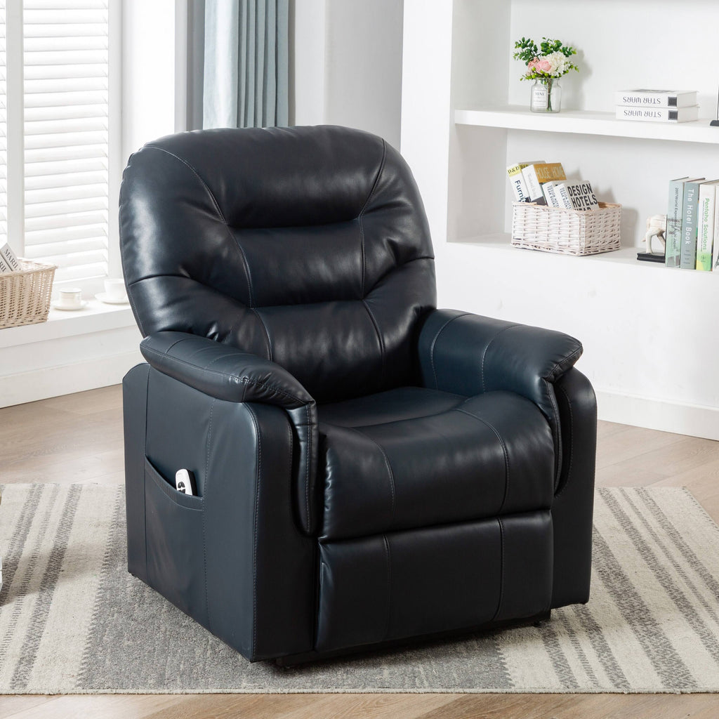 Midnight Blue Faux Leather Recliner Lift Chair E922709