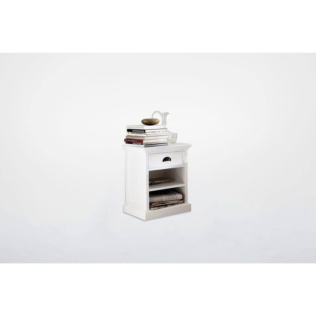 White Bedside Table with Shelves C83540