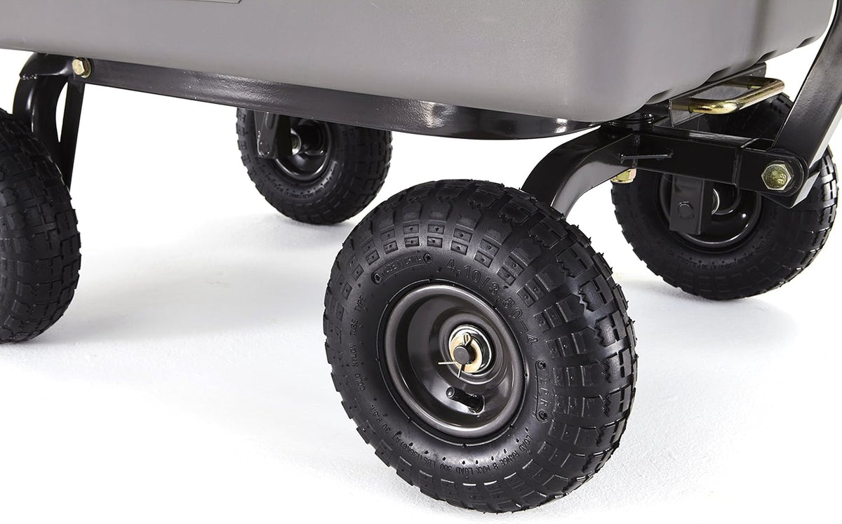 Poly Garden Dump Cart with Steel Frame and 10 Pneumatic Tires, 800-lbs. Capacity, Gray T526984