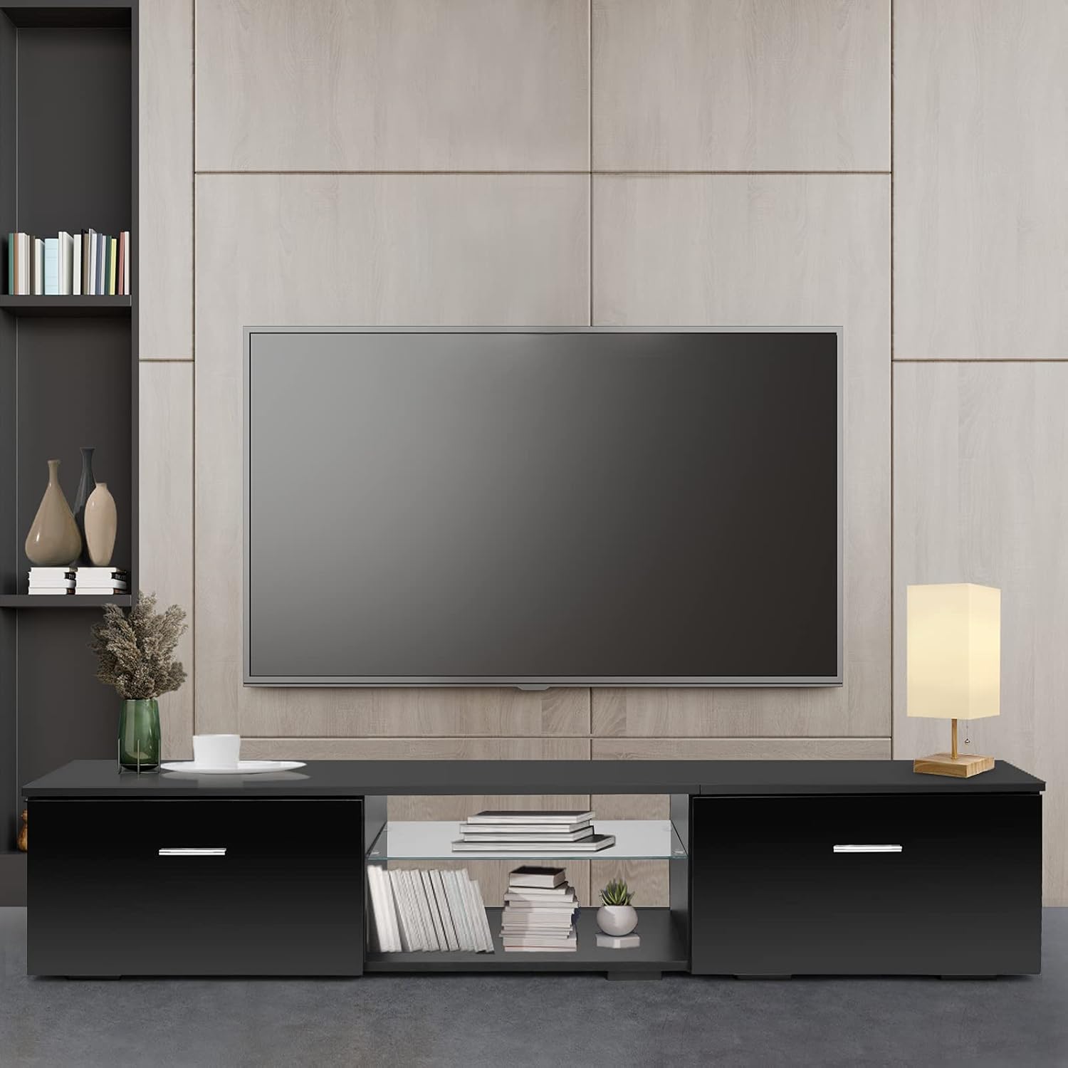 Black TV Stand with Storage Cabinets L206343