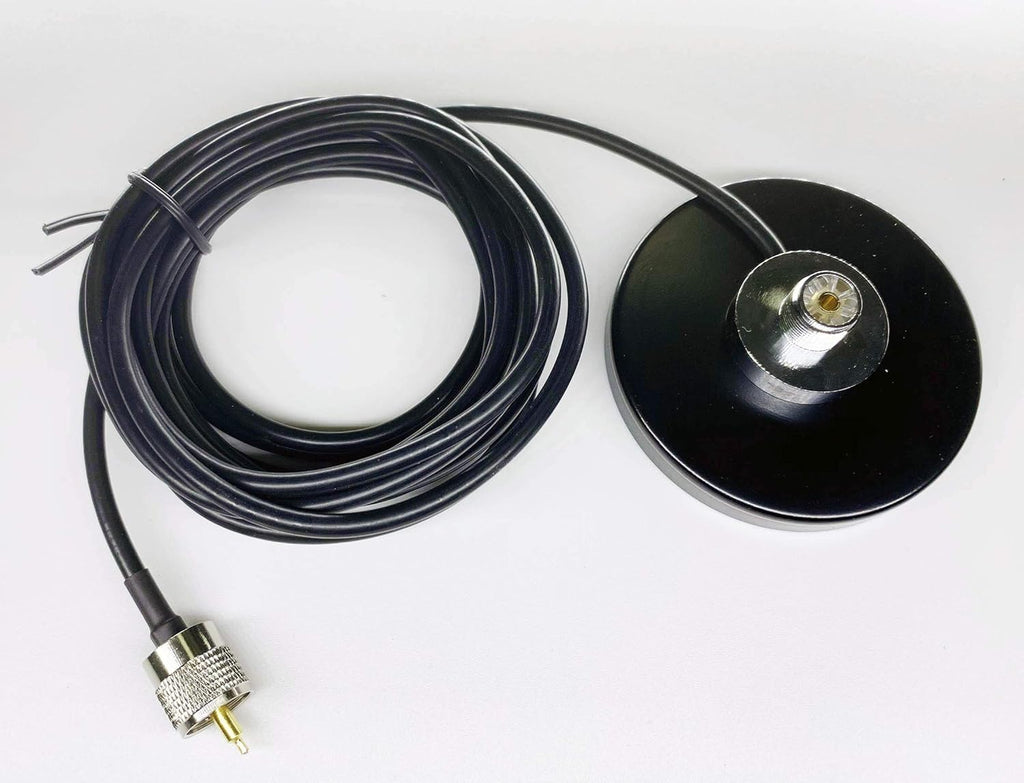 Dual Band VHF UHF Mobile Radio Antenna with Magnetic Base, PL259 Male Connector, 13 feet Cable, SMA Female Connector Adapter Z825509