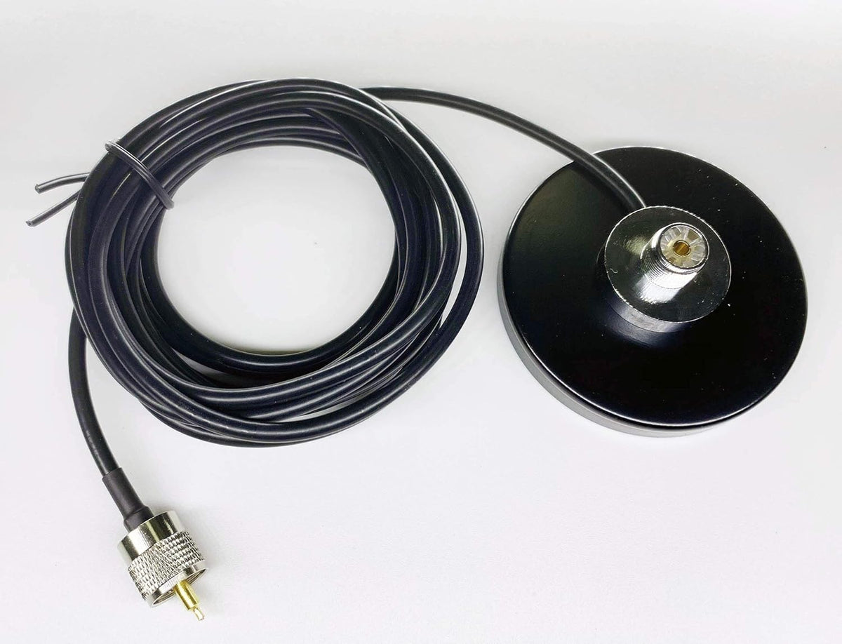 Dual Band VHF UHF Mobile Radio Antenna with Magnetic Base, PL259 Male Connector, 13 feet Cable, SMA Female Connector Adapter Z825509