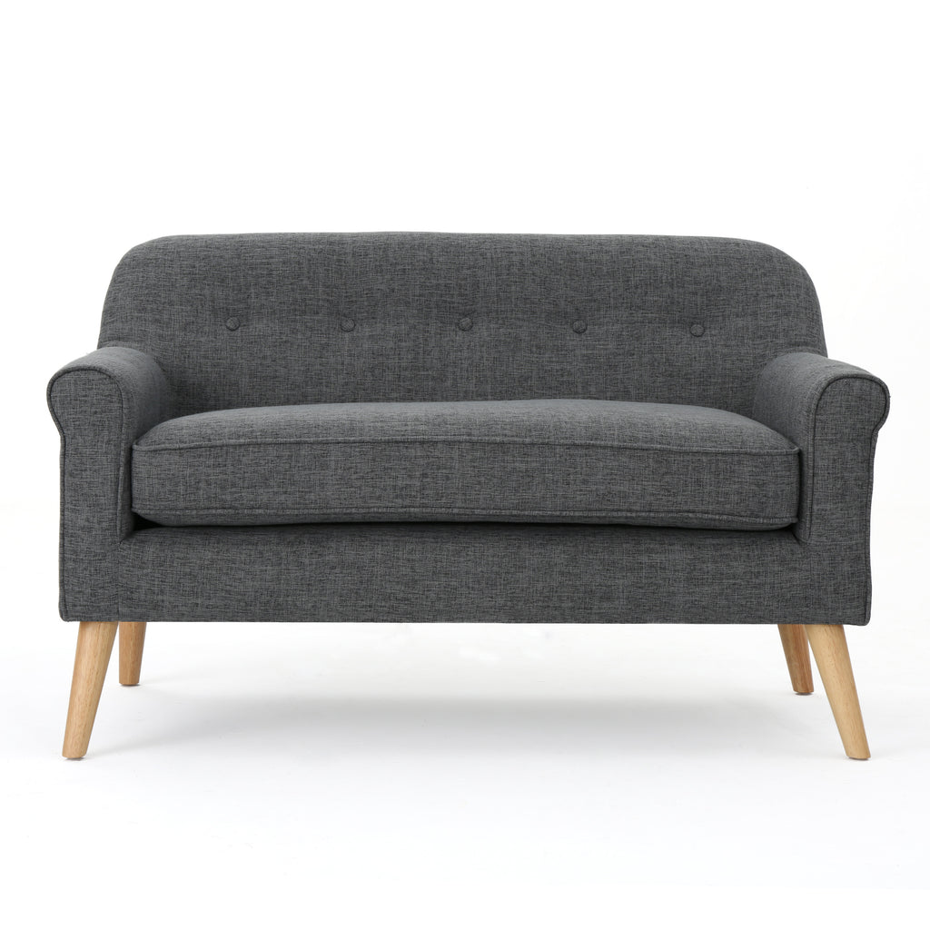 Gray Fabric Button Tufted Loveseat Z171590