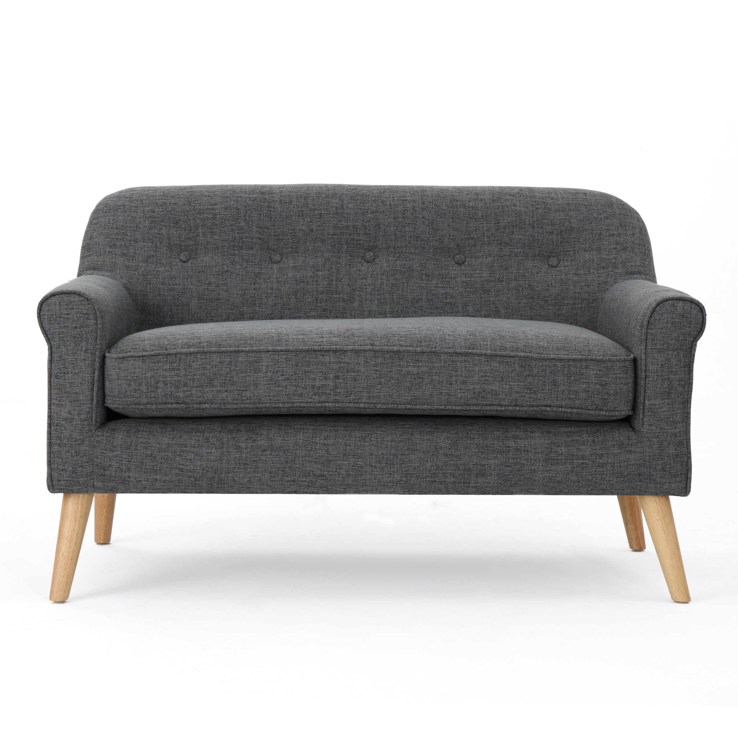 Gray Fabric Button Tufted Loveseat Z171590