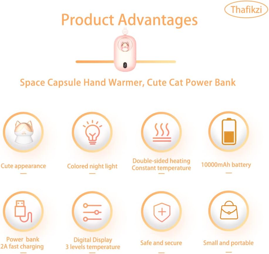 10000mAh Rechargeable Hand Warmer Power Bank with Digital Display J96242