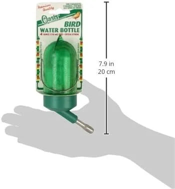 Green 4-Ounce Small Bird Water Bottle with Cherry-Red Drinking Tip L65645