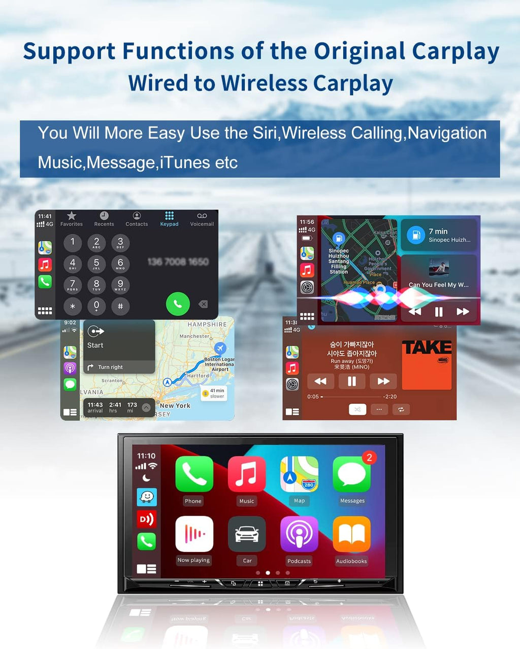 CarlinKit 3.0 Mini Wired to Wireless CarPlay Adapter, Pack of 2 D338443
