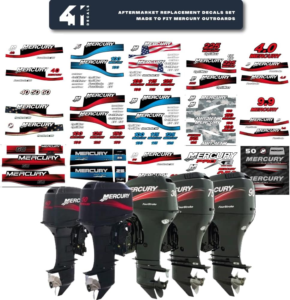 Aftermarket Replacement Outboard Decal Set Pack of 2 O844284