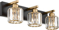 3-Light Crystal Vanity Light with Polished Gold Finish B312