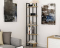 Tall Metal Wood Corner Bookcase S2112