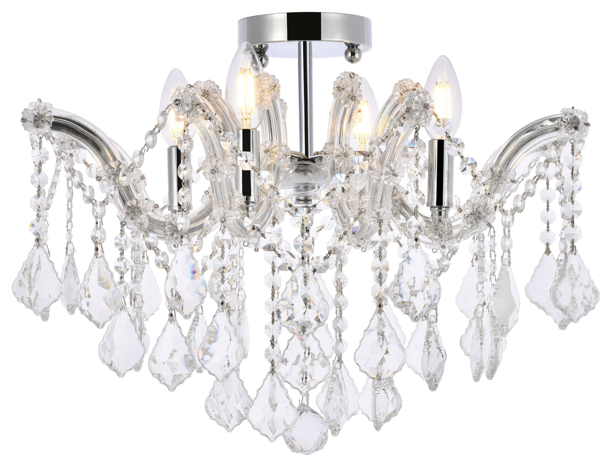 4 Light Chrome Flush Mount Crystal I548714