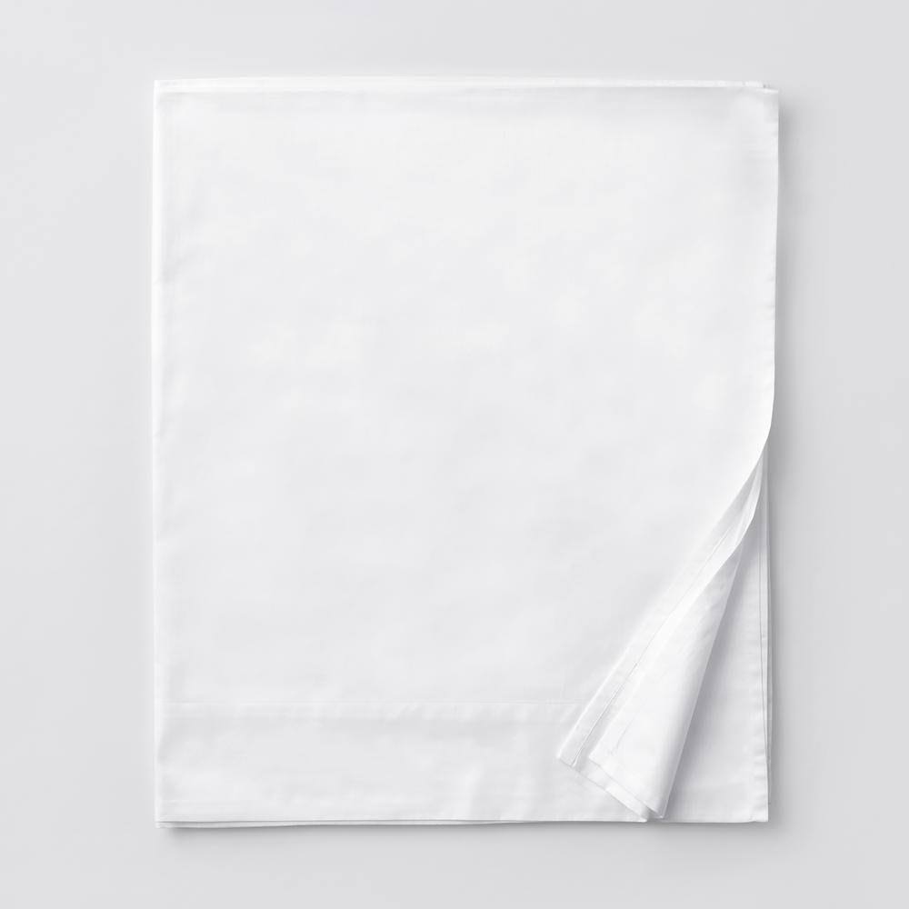 White 500 Thread Count Supima Sateen King Flat Sheet M47550