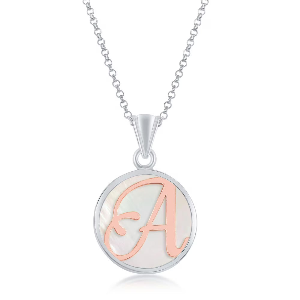 18'' Rose Gold Plated Mother of Pearl Pendant Necklace X58932