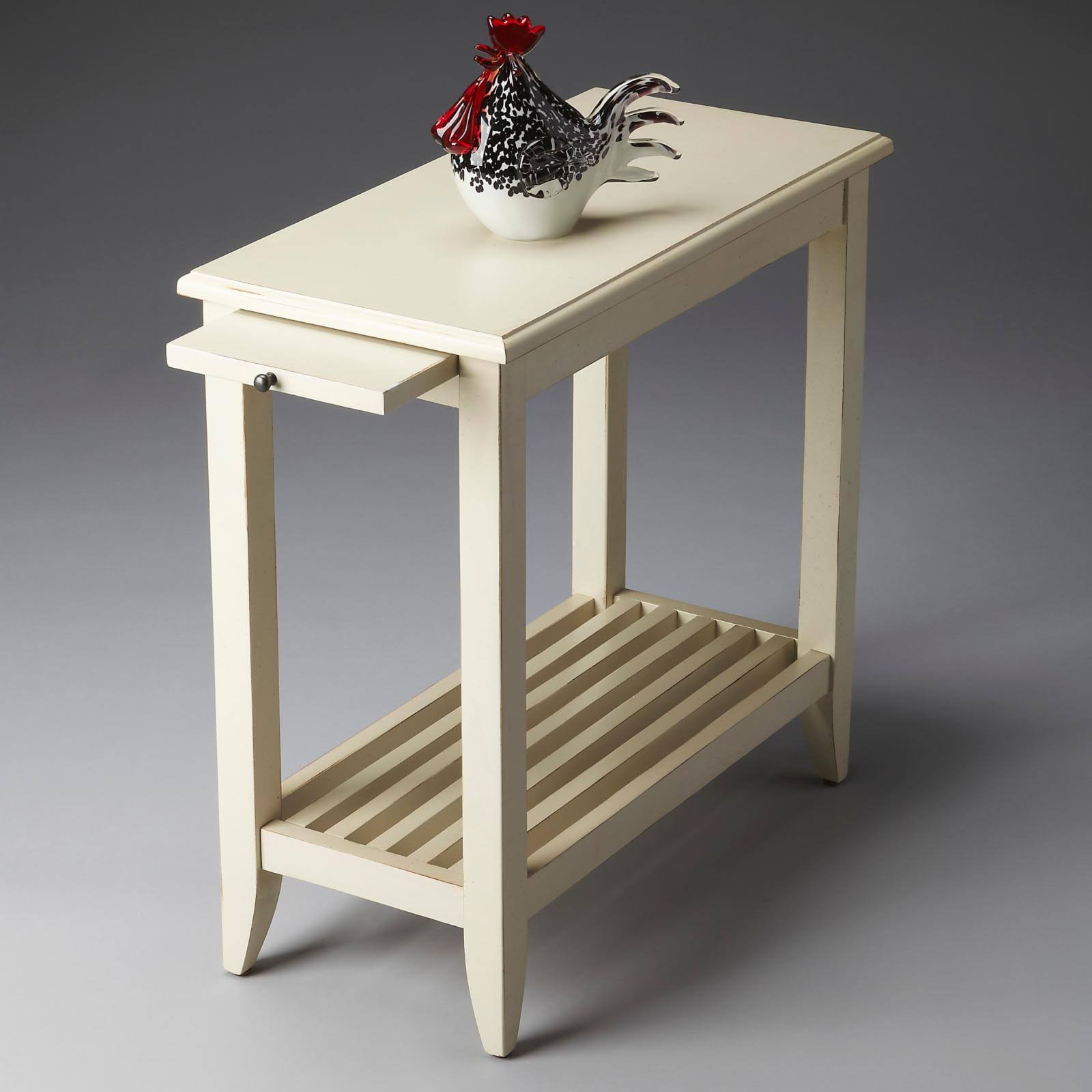 White Chairside Table W562