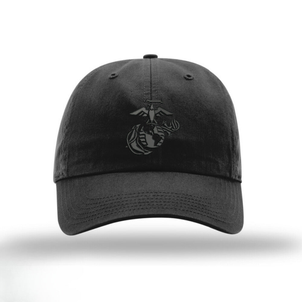 Black Unstructured USMC Hat with 3D Embroidery G66827
