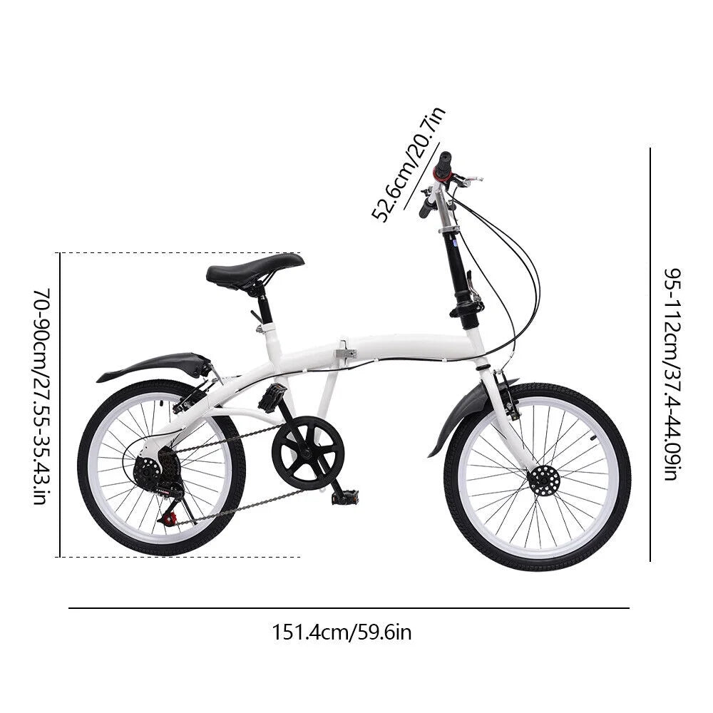20'' Carbon Steel Folding Bike 7-Speed F68128