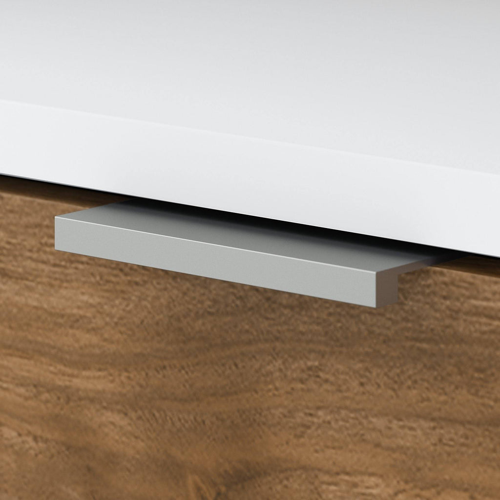 72w Desk with Drawers and Storage Cabinet Fresh Walnut White X8299