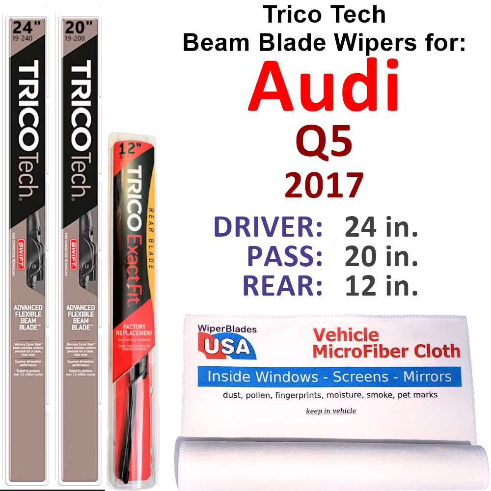 Beam Blade Wipers Set of 3 with Rear Wiper B54641